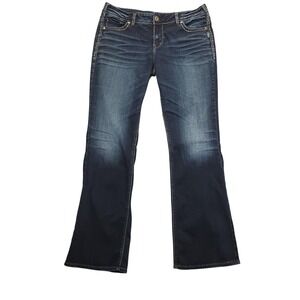 Silver Jeans Suki Mid Bootcut Jeans Womens W33/L33 Blue Dark Wash Stretch Denim